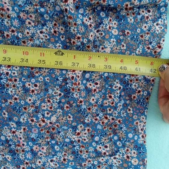 Floral Dress Sonoma Blue White Smocked Midi Women's Plus 0X Cottagecore - Picture 9 of 10